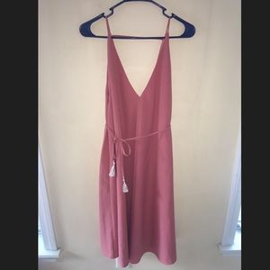 LuLu’s blush midi dress with tie